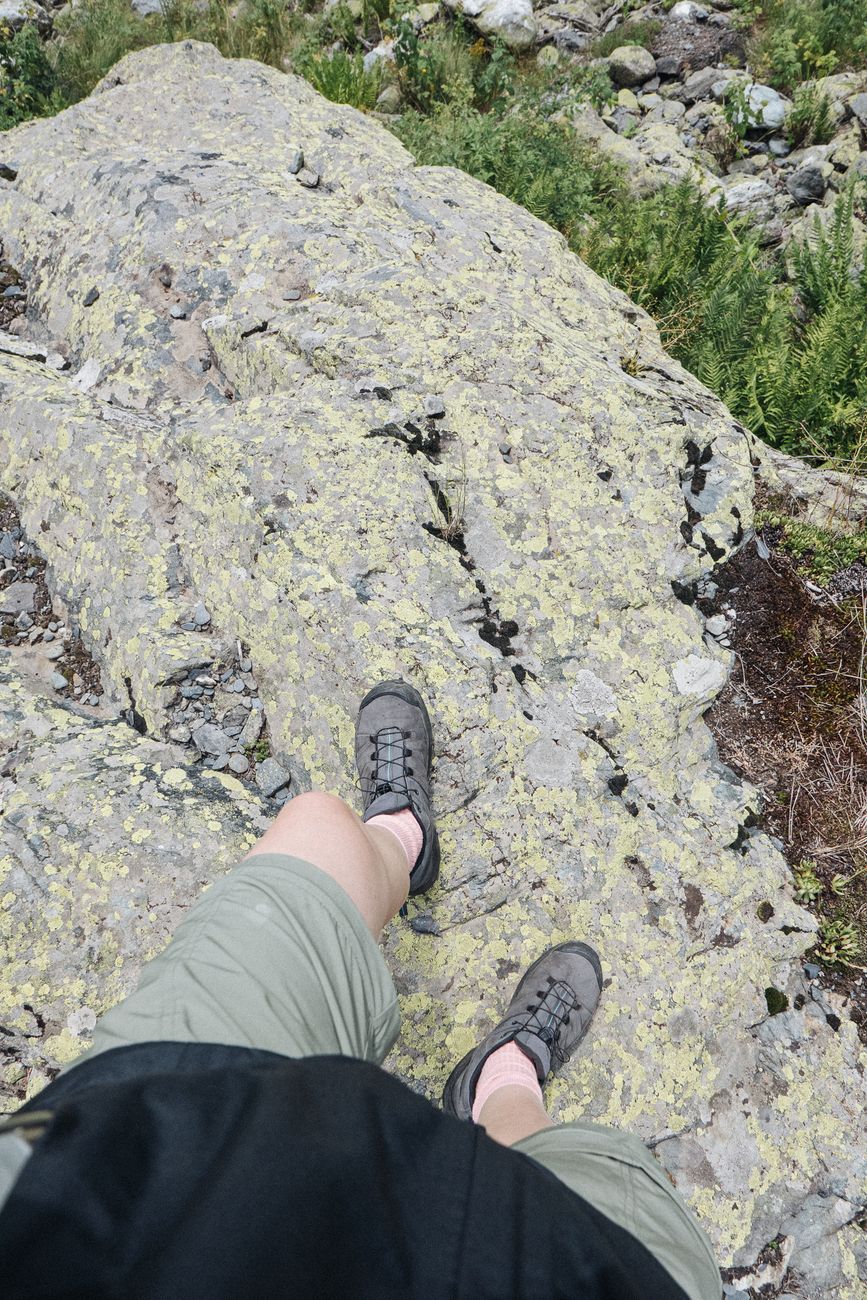 Hiking boots walking trail